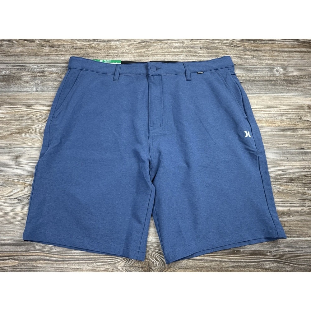 NWT Hurley Men's 38 Hybrid Walking Shorts Blue Stretch 9" Inseam Casual Everyday